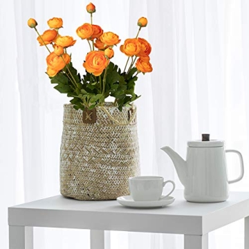 GLSATEMAN Realistic Artificial Silk Ranunculus Flowers - 5 Pcs