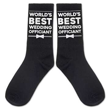 FujLoy Wedding Officiant Socks for Humorous Gifting