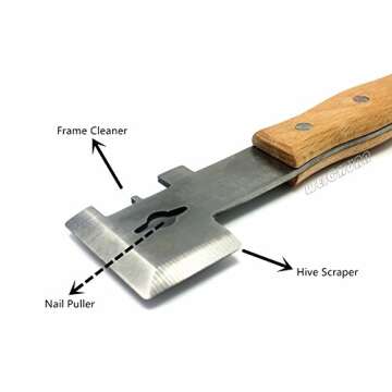 WEICHUAN Multifunction Hive Scraper Tool with Wooden Handle - Beekeeping Equipment Bee Hive Hand Tool Beekeeper Tool