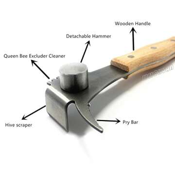 WEICHUAN Multifunction Hive Scraper Tool with Wooden Handle - Beekeeping Equipment Bee Hive Hand Tool Beekeeper Tool