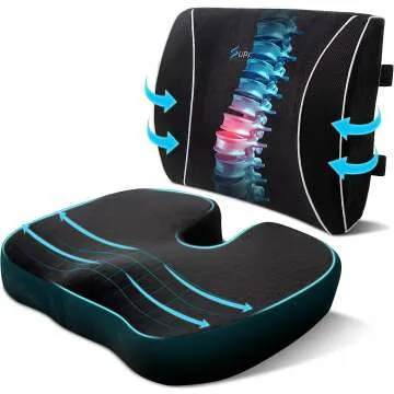 Comfortable Memory Foam Seat Cushion & Back Pillow