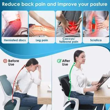 Comfortable Memory Foam Seat Cushion & Back Pillow