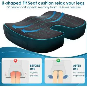 Comfortable Memory Foam Seat Cushion & Back Pillow