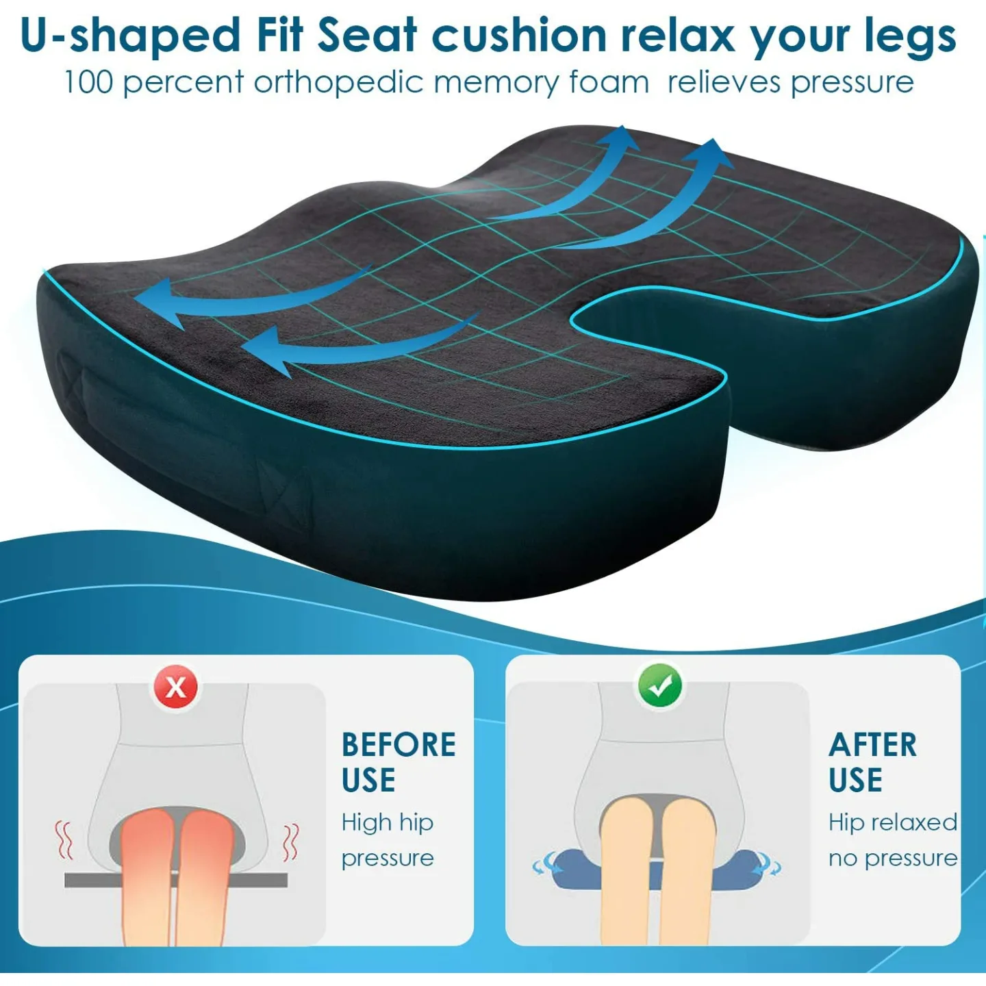Comfortable Memory Foam Seat Cushion & Back Pillow