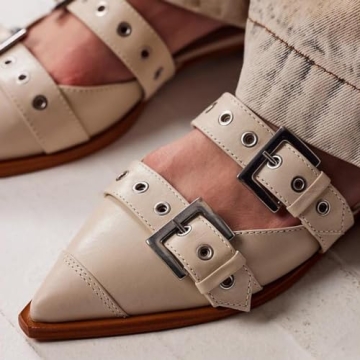 KaroNairy Stylish Wide Buckle Ballet Flats for Women