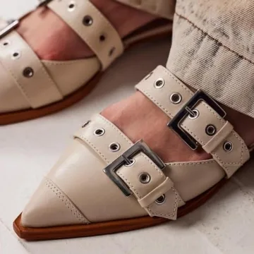 KaroNairy Stylish Wide Buckle Ballet Flats for Women