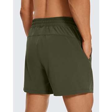 CRZ YOGA Men's Linerless Workout Shorts - 5'' Lightweight Quick Dry for Running Sports Athletic Gym ...