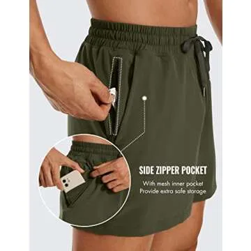 CRZ YOGA Men's 5'' Lightweight Workout Shorts with Pockets