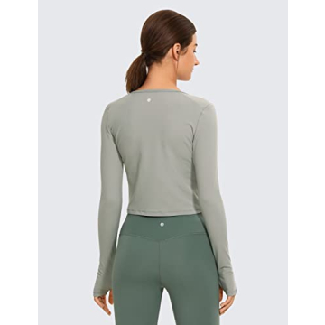 Shop CRZ YOGA Long Sleeve Crop Tops for Women Workout