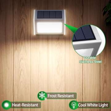 JSOT Outdoor Solar Lights - Solar Powered Deck Lights Waterproof Solar Lights for Fence Solar Fence ...