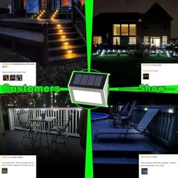JSOT Outdoor Solar Lights - Solar Powered Deck Lights Waterproof Solar Lights for Fence Solar Fence Post Light Outside Lights for Backyard Patio Stair Wall Lighting, 3LED Cool Light 6 Pack