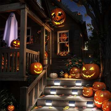 JSOT Outdoor Solar Lights - Solar Powered Deck Lights Waterproof Solar Lights for Fence Solar Fence Post Light Outside Lights for Backyard Patio Stair Wall Lighting, 3LED Cool Light 6 Pack