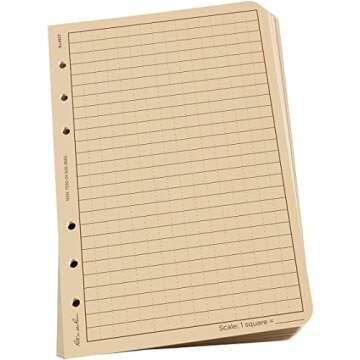 Rite In The Rain All-Weather Loose Leaf Paper, 4 5/8" x 7", 32# Tan, Universal Pattern, 100 Sheet Pack (No. 982T), 7 x 4.625 x 0.625