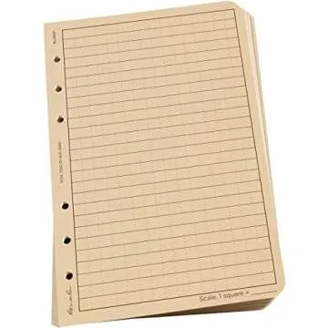 Rite In The Rain All-Weather Loose Leaf Paper, 4 5/8" x 7", 32# Tan, Universal Pattern, 100 Sheet Pack (No. 982T), 7 x 4.625 x 0.625