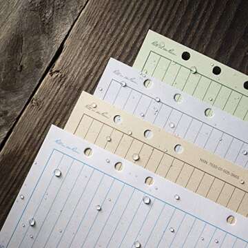 Rite In The Rain All-Weather Loose Leaf Paper, 4 5/8" x 7", 32# Tan, Universal Pattern, 100 Sheet Pack (No. 982T), 7 x 4.625 x 0.625