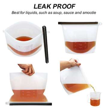 Eco-Friendly OAMCEG Reusable Silicone Food Storage Bags