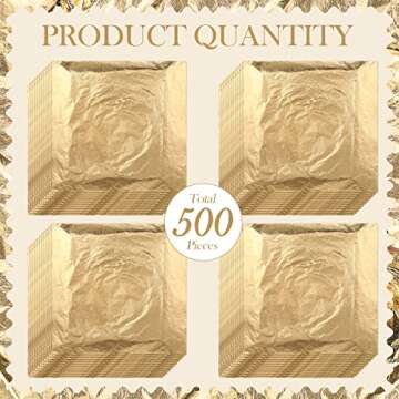 Harloon 500 Sheets Imitation Gold Leaf for Art & Decoration - Crafting Essentials