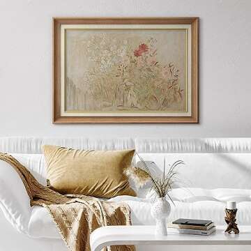 SIGNFORD Premium Framed Wall Art Print Botanical Floral Print Still Life Nature Wilderness Fine Art Farmhouse/Country Decorative Rustic Vintage Antique Classic for Bedroom - 26"x36" Natural