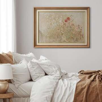 SIGNFORD Premium Framed Wall Art Print Botanical Floral Print Still Life Nature Wilderness Fine Art Farmhouse/Country Decorative Rustic Vintage Antique Classic for Bedroom - 26"x36" Natural