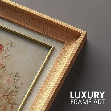 SIGNFORD Premium Framed Wall Art Print Botanical Floral Print Still Life Nature Wilderness Fine Art Farmhouse/Country Decorative Rustic Vintage Antique Classic for Bedroom - 26"x36" Natural