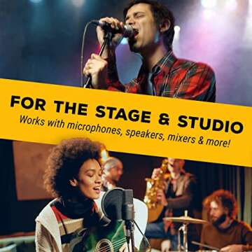 GLS Audio 50ft Mic Cable Patch Cords - XLR Male to XLR Female Black Microphone Cables - 50' Balanced...