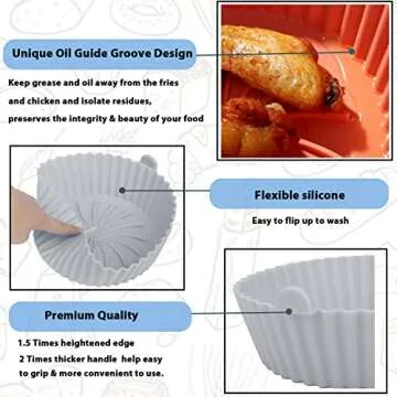 Loveuing Air Fryer Silicone Liners - Reusable and Non-Stick