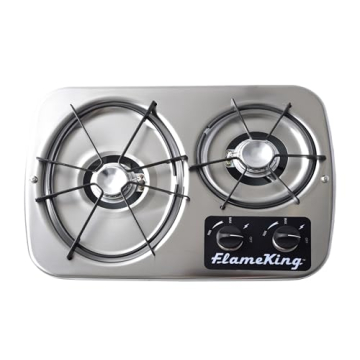 Flame King RV Cooktop - 2-Burner Propane Stove