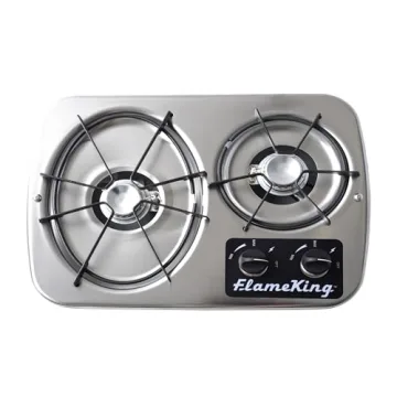 Flame King RV Cooktop - 2-Burner Propane Stove