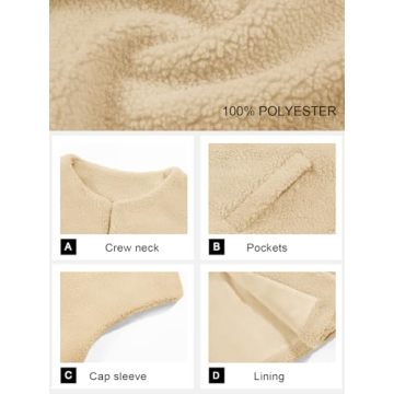 Tankaneo Womens Oversized Fuzzy Fleece Vest Outwear Cap Sleeve Casual Fall Sherpa Jackets