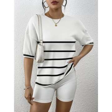 Zeagoo Ladies Short Sleeve Loose Summer Sweater