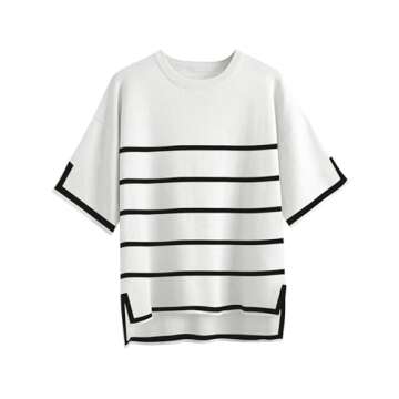 Zeagoo Ladies Short Sleeve Loose Summer Sweater