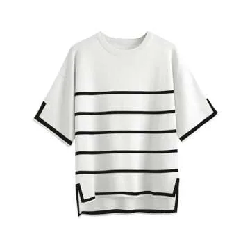 Zeagoo Ladies Short Sleeve Loose Summer Sweater