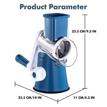 Geedel Rotary Cheese Grater with 3 Blades