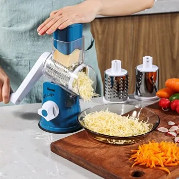 Geedel Rotary Cheese Grater with 3 Blades