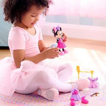 Disney Junior Minnie Mouse Fabulous Fashion Ballerina Doll, 13-piece Doll and Accessories Set, Kids ...