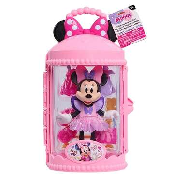Disney Junior Minnie Mouse Fabulous Fashion Ballerina Doll, 13-piece Doll and Accessories Set, Kids Toys for Ages 3 Up by Just Play