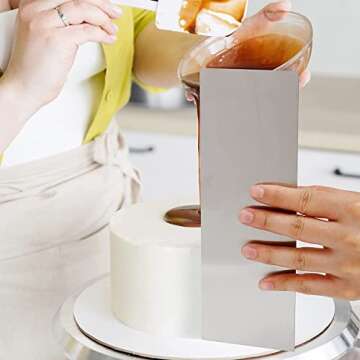 8.6 Inch Stainless Steel Cake Scraper Metal Scraper for Cake Smoother Leveler Scraper Cake Decorating Comb Cake Cutter for Mousse Butter Cream