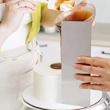 8.6 Inch Stainless Steel Cake Scraper Metal Scraper for Cake Smoother Leveler Scraper Cake Decorating Comb Cake Cutter for Mousse Butter Cream