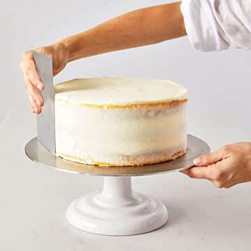 8.6 Inch Stainless Steel Cake Scraper Metal Scraper for Cake Smoother Leveler Scraper Cake Decorating Comb Cake Cutter for Mousse Butter Cream