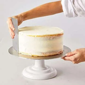 8.6 Inch Stainless Steel Cake Scraper Metal Scraper for Cake Smoother Leveler Scraper Cake Decorating Comb Cake Cutter for Mousse Butter Cream