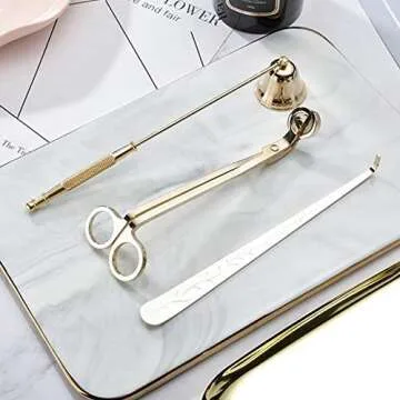 Smeetlo Gold Candle Tool Set: Snuffer, Trimmer, Dipper