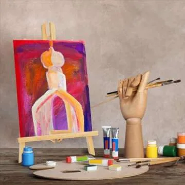 Juvale 12 Pack 13.8-inch Table Top Easels for Painting and Canvas - Wooden Holder Stand for Kids and Artists