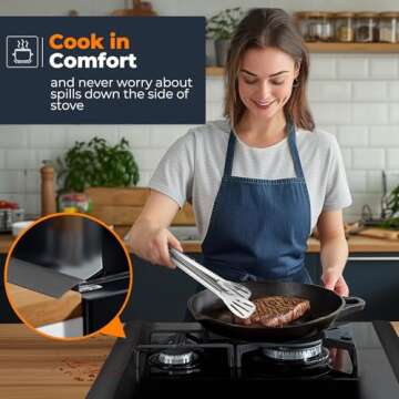 SEVCHY Silicone Stove Gap Covers (2 pack), Heat Resistant Stove Counter Guard Gap Filler Seal the ga...