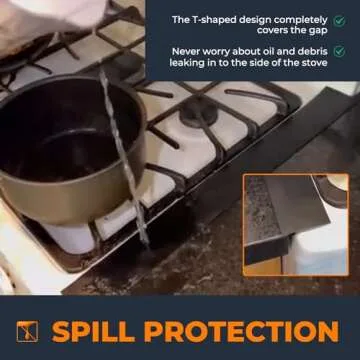 SEVCHY Silicone Stove Gap Covers (2 pack), Heat Resistant Stove Counter Guard Gap Filler Seal the gap between Oven Kitchen Cabinet and Stove Countertop Easy Clean (21 inch, Black)