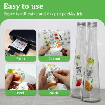 MECOLOUR Clear Sticker Paper for Inkjet Printer -95% Transparent 8.5x11 Inch Vivid Colors, Tear Resistant -50 Sheets