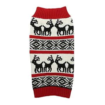 Lanyarco Ugly Dog Christmas Sweaters, Vintage Knit Xmas Reindeer Holiday Festive Pet Clothes Outfit,...