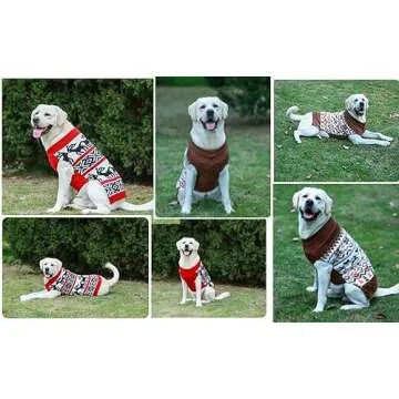 Lanyarco Ugly Dog Christmas Sweater for Large Dogs