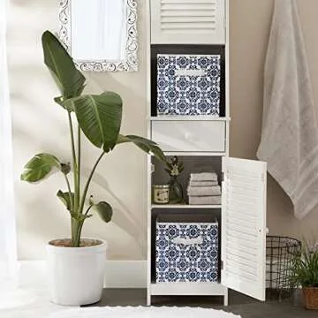 DII Nautical Blue Non Woven Storage Bin for Stylish Organizing