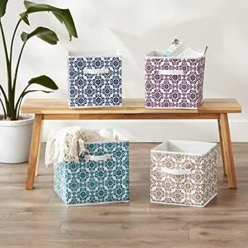 DII Nautical Blue Non Woven Storage Bin for Stylish Organizing