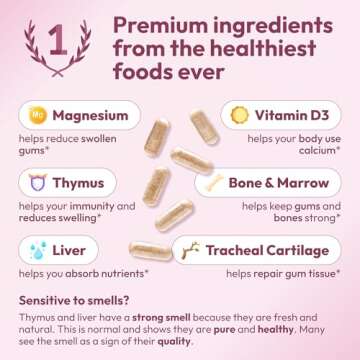 Gum Restore Supports Gum Repair for Receding Gums Treatment, Inflamed Gums & Gum Recession Treatment, Gum Restore Gum Health Supplements Gum Regrowth, Made in USA, 180 Capsules 1 Month Supply, Non-GMO